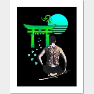 Silver Yakuza Vaporwave Synthwave Aesthetic Posters and Art